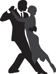 vector silhouette of a couple dancing ballroom dance