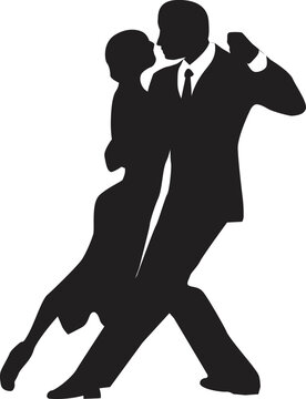 Vector Silhouette Of A Couple Dancing Ballroom Dance