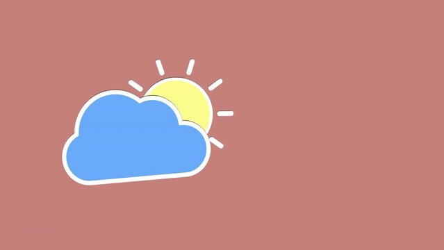 Graphic animation of the sun behind a cloud with an empty space to insert.