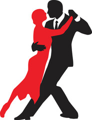 vector silhouette of a couple dancing ballroom dance