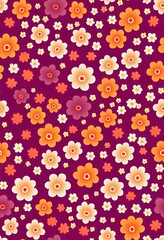 Seamless Floral Pattern in 2d illustrated