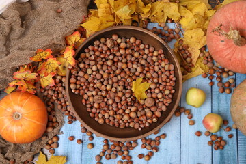 autumn still life with pumpkin