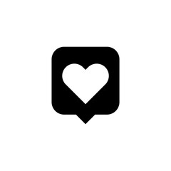 Heart in bubble speech icon