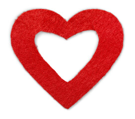 Red Heart Made of Fabric Isolated