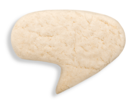 Homemade Biscuit isolated on white background. Balloon shape