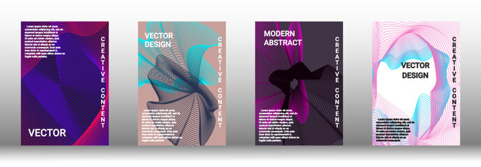 A set of modern abstract covers with abstract gradient linear waves.