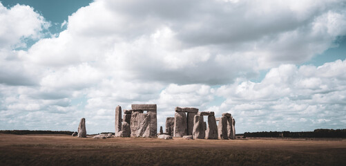 Landscape Stonehenge in England on a cloudy day