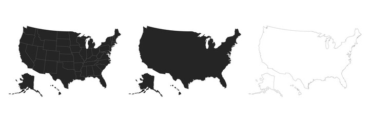 States of America territory. North America and Alaska. Vector illustration. EPS 10