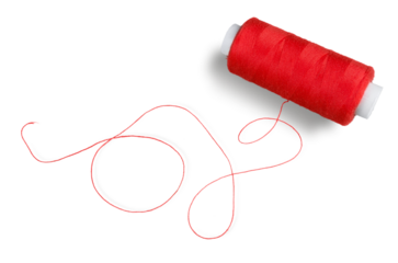 Spool of red Thread on a white background