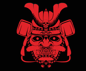 Illustration of the samurai helmet