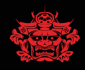 Illustration of the samurai helmet