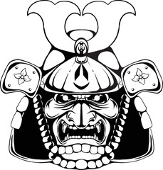 Illustration of the samurai helmet