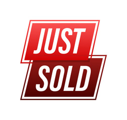 Just sold icon, emblem, label. Vector illustration.