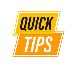 Quick tips icon badge. Ready for use in web or print design. Vector stock illustration.