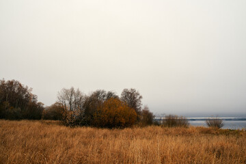 Wetlands of Sundvika Nature Reserve by Lake Mjøsa and Lenaelva River in fall.