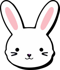 funny cute rabbit little head animal cartoon 