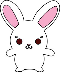 funny cute rabbit little head animal cartoon 