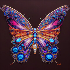 Obraz na płótnie Canvas Gemstones Jewellery Butterfly
