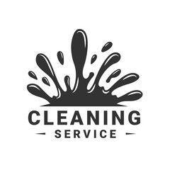 Splash cleaning logo. Vintage cleaning service label. Vector illustration