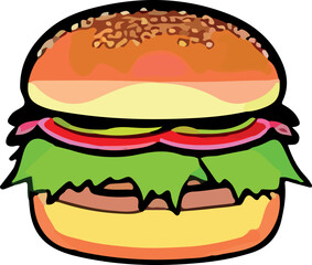 Burger fast food vector illustration