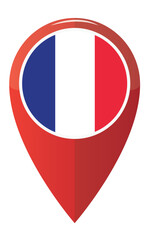colorful france map application pin point label symbol