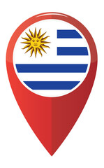 Fototapeta premium colorful uruguay map application pin point label symbol