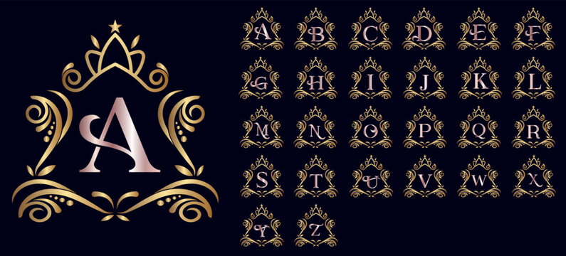 royal rose gold luxury letters logo