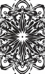 Decorative black and white gothic ornament, base for tattoo