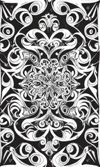 Decorative black and white gothic ornament, base for tattoo