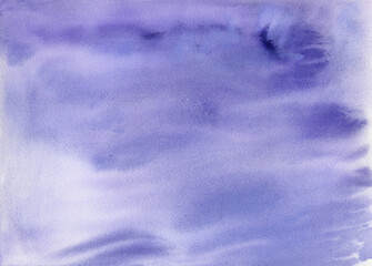 Watercolor Stains Background. Very Peri. Violet Purple. Color of year 2022. Artistic strokes backdrop. Beautiful design texture