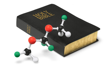 Science molecules religion isolated bible chemistry christianity