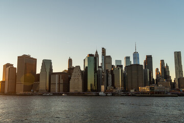 Manhattan Skyline during sunset in New York City