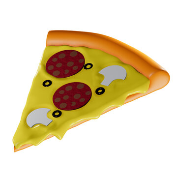 pizza slice. 3d realistic render png icon.