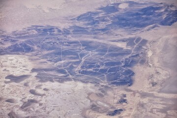 Salt Flats in Utah. Salt Flats Landscape. Blue Sky and Snow-White Salt Soil. Bonneville Salt Flats