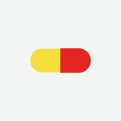 Capsule Icon, Flat Style. - Vector