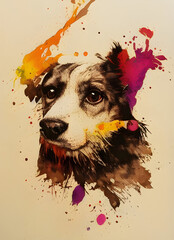 High quality abstract illustration of a dog