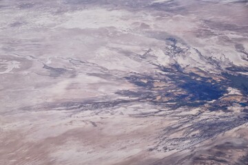 Fototapeta premium Salt Flats in Utah. Salt Flats Landscape. Blue Sky and Snow-White Salt Soil. Bonneville Salt Flats