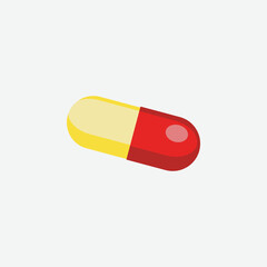 Capsule Icon, Flat Style. - Vector
