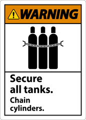 Warning Sign Secure All Tanks, Chain Cylinders