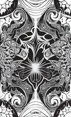 Decorative black and white gothic ornament, base for tattoo
