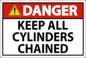Fototapeta premium Danger Sign Keep All Cylinders Chained