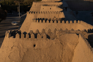 Fortress walls of Old Town in Khiva, Uzbekistan