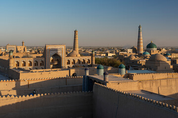 Panoramic view of Khiva landscape, Uzbekistan