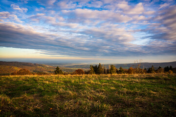 Rhön, Landschaft, Natur, Sonnenuntergang, Himmeldunkberg, Deutschland, Unterfranken