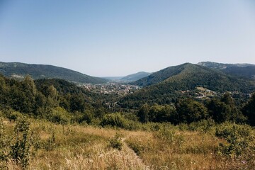 Landscape view of Yaremche city in the Ivano-Frankivsk region, Ukraine