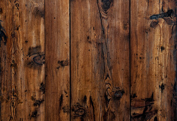 Brown wooden background. Rustic weathered wood texture