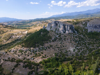 Fototapeta na wymiar Amazing Aerial view of Ilindentsi Village, Bulgaria