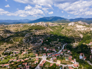 Fototapeta premium Amazing Aerial view of Ilindentsi Village, Bulgaria