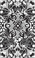 Decorative black and white gothic ornament, base for tattoo