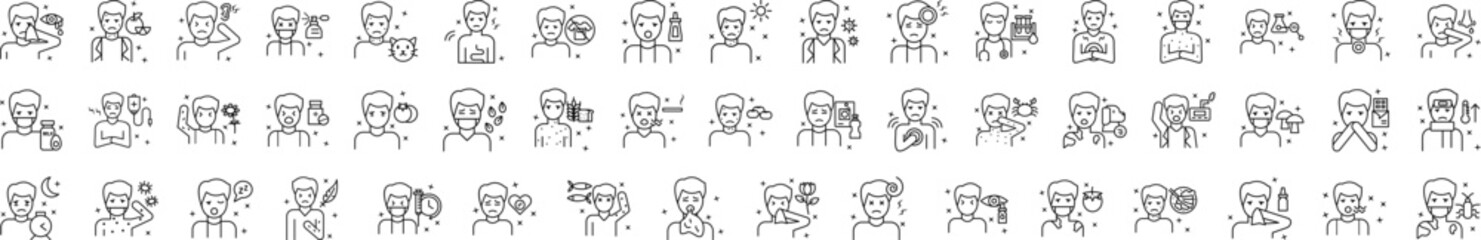 Allergy icon collections vector design